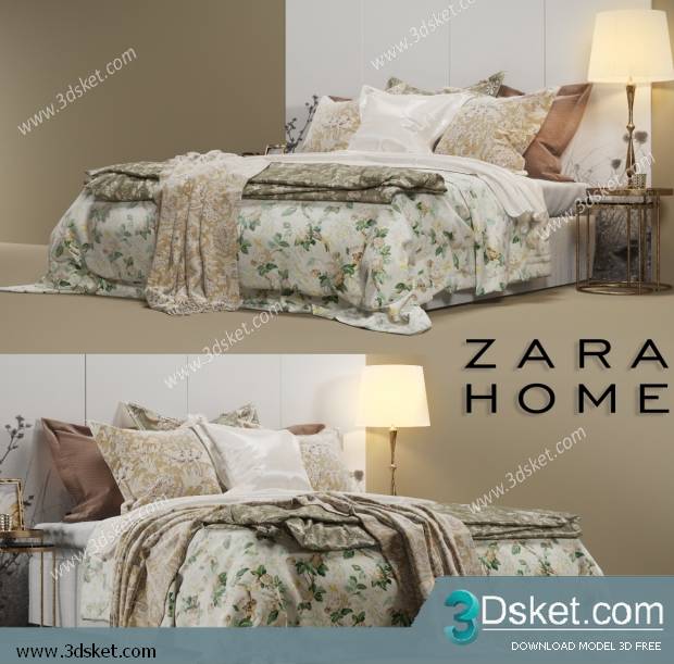 3D Model Bed Free Download Giường 059