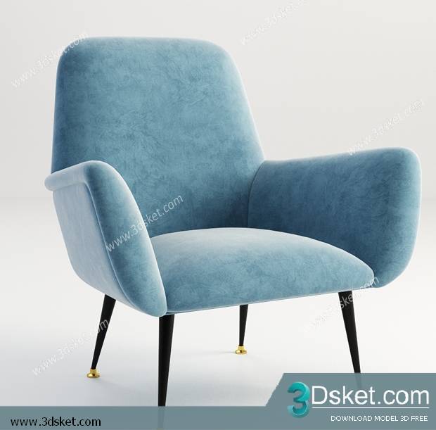 3D Model Arm Chair Free Download 030