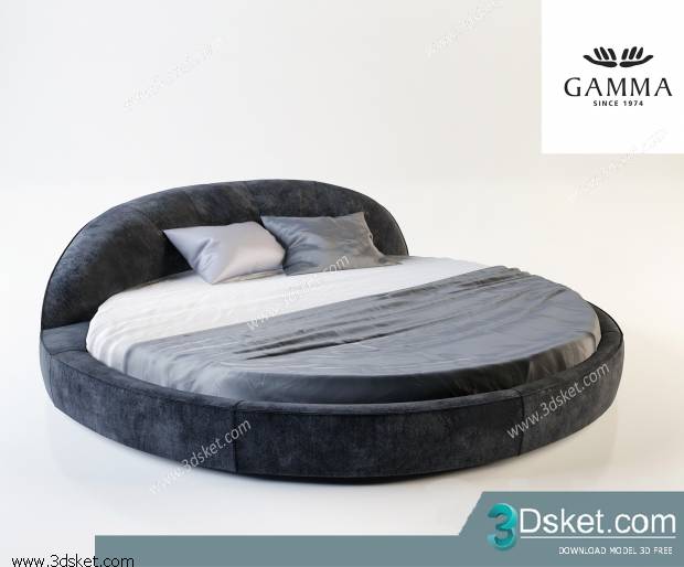 3D Model Bed Free Download Giường 055