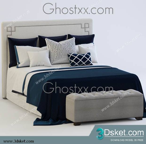 3D Model Bed Free Download Giường 060