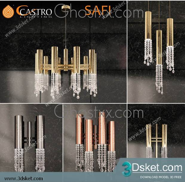 Free Download Ceiling Light 3D Model Đèn Trần 028