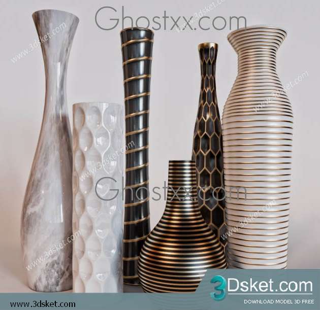 Free Download Vase 3D Model Chai Lọ 001