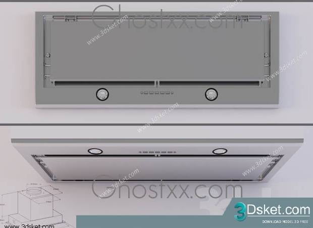 Free Download Kitchen Appliance 3D Model Máy hút mùi 001