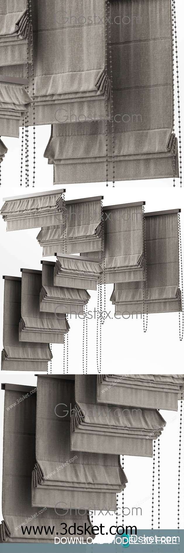 Free Download Curtain 3D Model Rèm 024