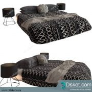 3D Model Bed Free Download Giường 011