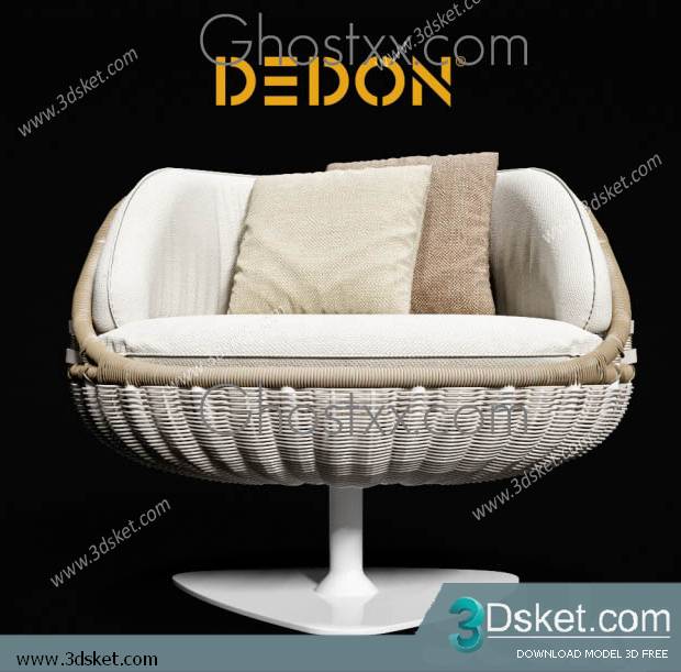 3D Model Arm Chair Free Download 033