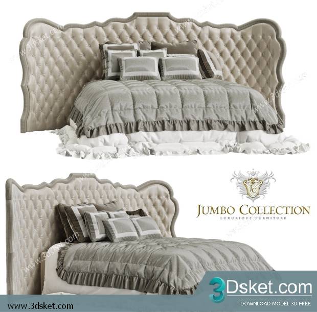 3D Model Bed Free Download Giường 012