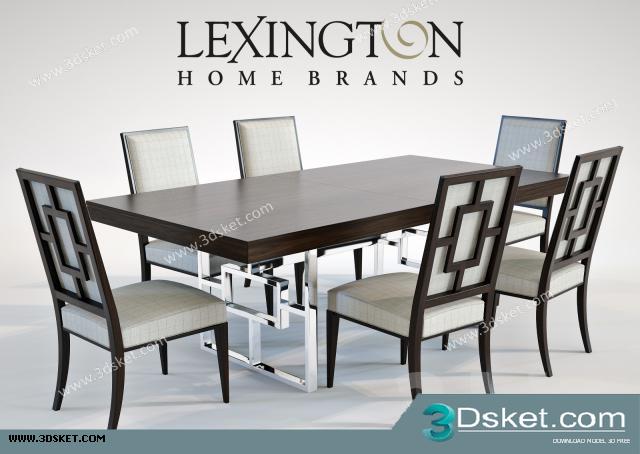 3D Model Table Chair Free Download Bàn ghế 001