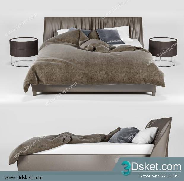 3D Model Bed Free Download Giường 015