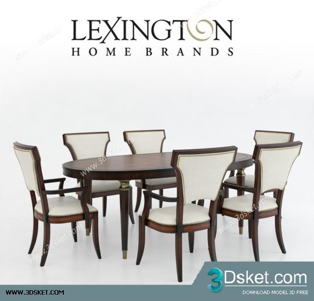 3D Model Table Chair Free Download Bàn ghế 010