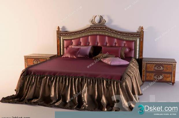3D Model Bed Free Download Giường 024