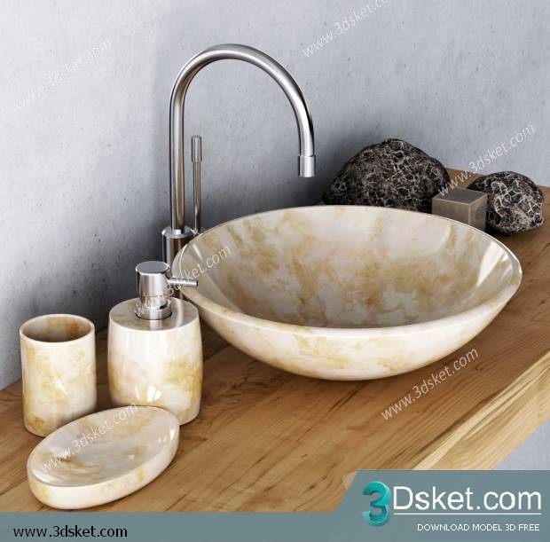 Free Download Wash Basin 3D Model Chậu Rửa Mặt 023