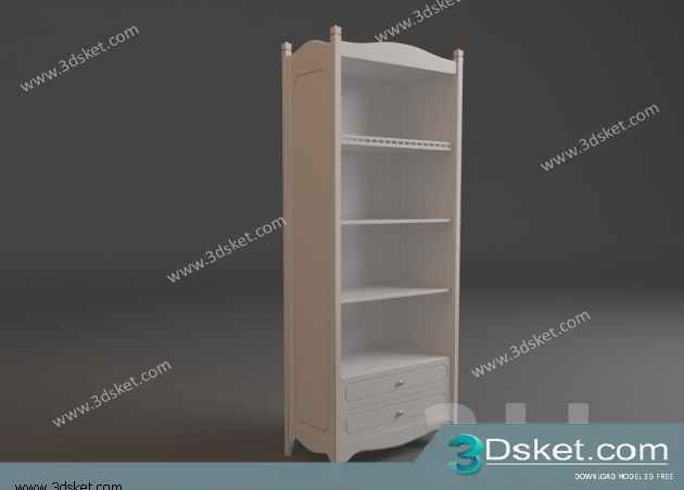 Free Download Child Wardrobe 3D Model Tủ quần áo 009