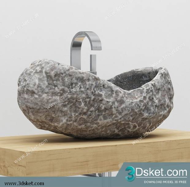 Free Download Wash Basin 3D Model Chậu Rửa Mặt 024