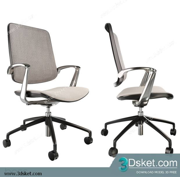 3D Model Office Furniture Free Download Ghế xoay 023