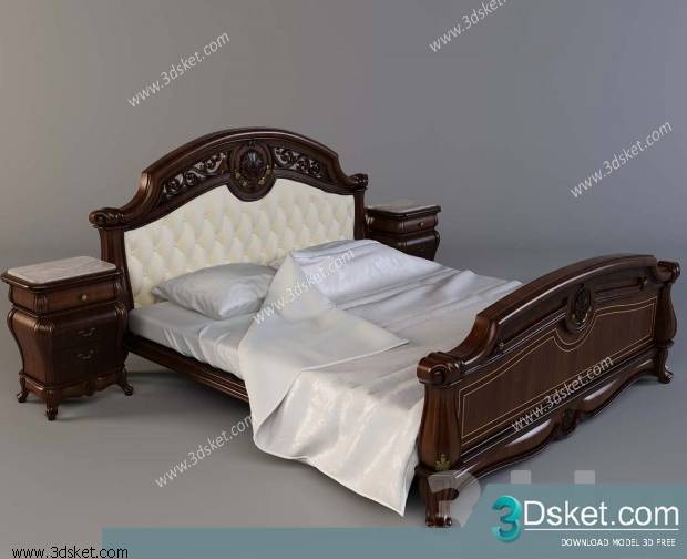 3D Model Bed Free Download Giường 089