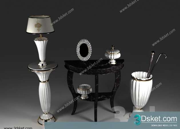 Free Download Mirror 3D Model Bộ Trang Trí 018