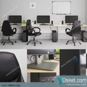 3D Model Office Furniture Free Download Bàn làm việc 024