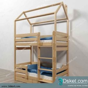 Free Download Child Bed 3D Model Giường cho trẻ 019