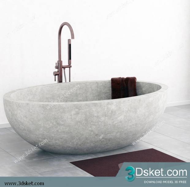 Free Download Bathtub 3D Model Bồn Tắm 026