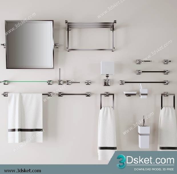Free Download Towel Rail 3D Model Thanh Treo Khăn 010