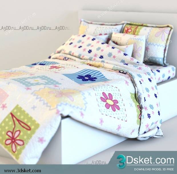 3D Model Bed Free Download Giường 090