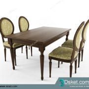 3D Model Table Chair Free Download Bàn ghế 040