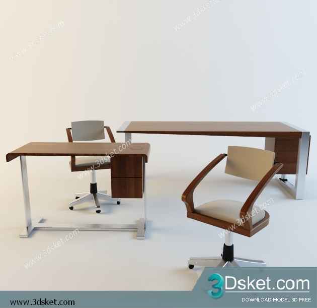Free Download Table Chair Children 3D Model Bàn Ghế 027