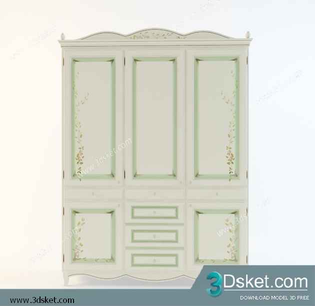 Free Download Child Wardrobe 3D Model Tủ quần áo 011