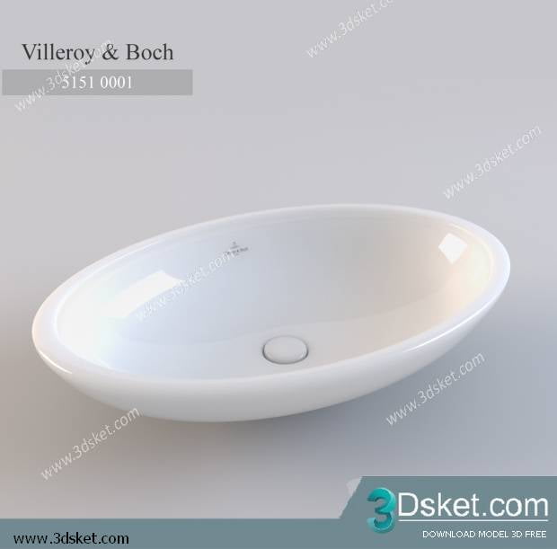 Free Download Wash Basin 3D Model Chậu Rửa Mặt 001