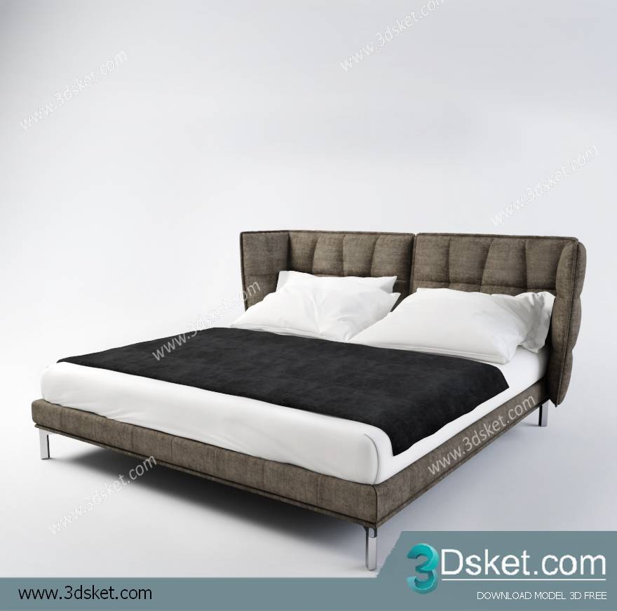 3D Model Bed Free Download Giường 092