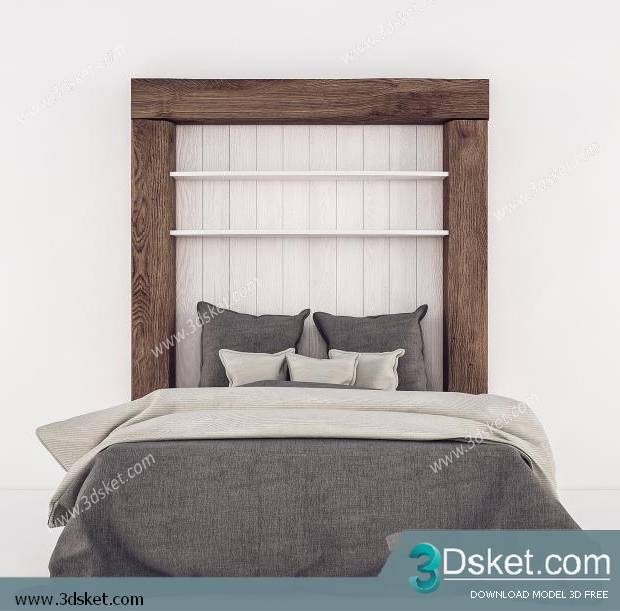 3D Model Bed Free Download Giường 026