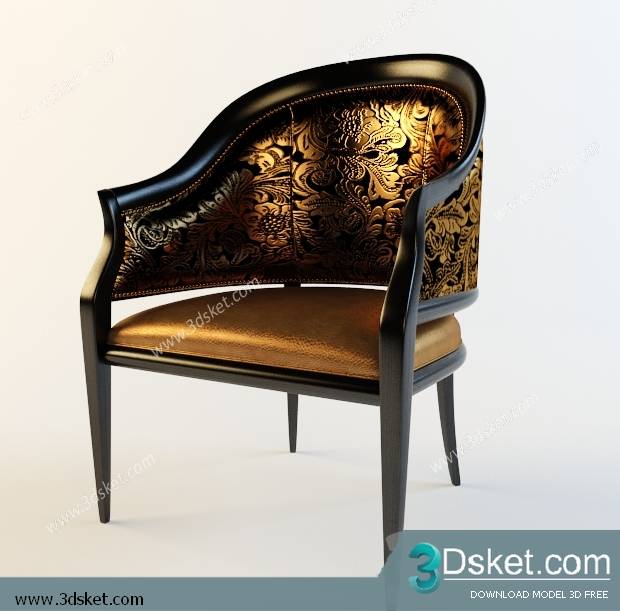 3D Model Arm Chair Free Download 043