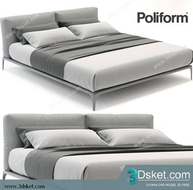 3D Model Bed Free Download Giường 095