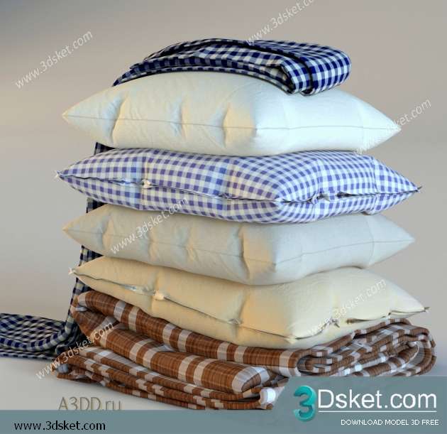 Free Download Pillows 3D Model 004 Gối