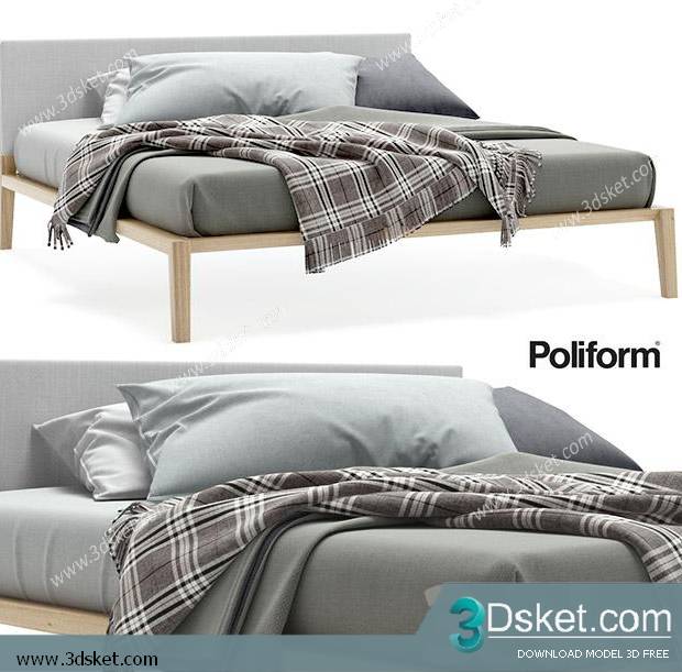 3D Model Bed Free Download Giường 096