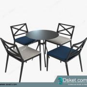 3D Model Table Chair Free Download Bàn ghế 043