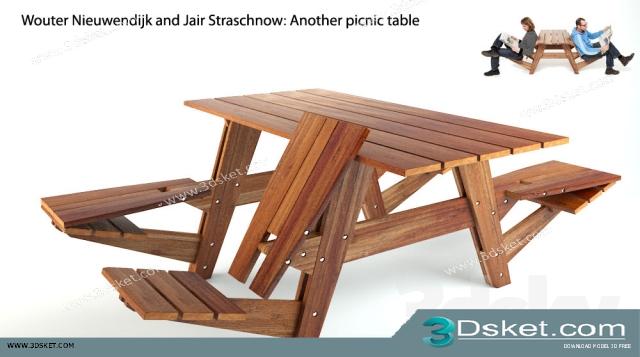 3D Model Table Chair Free Download Bàn ghế 023