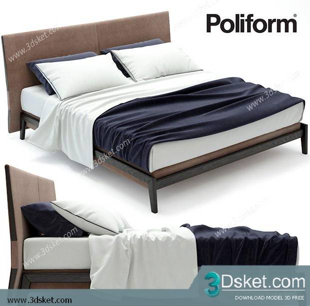 3D Model Bed Free Download Giường 097 - Download 3D Model Free, 3Dsket