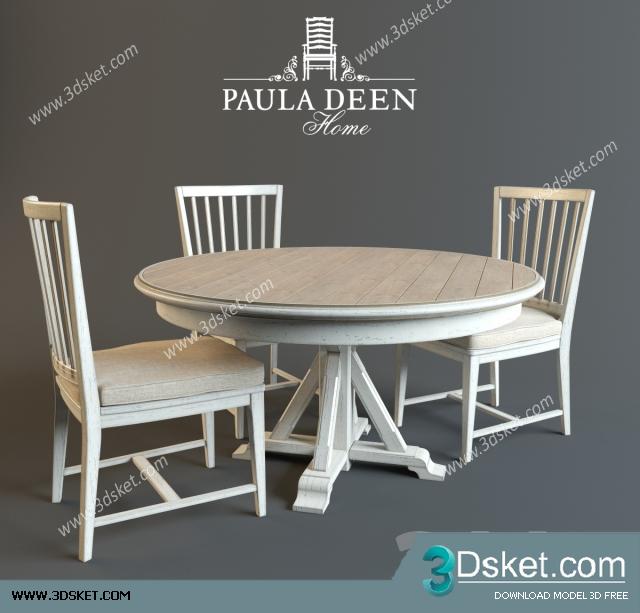 3D Model Table Chair Free Download Bàn ghế 044