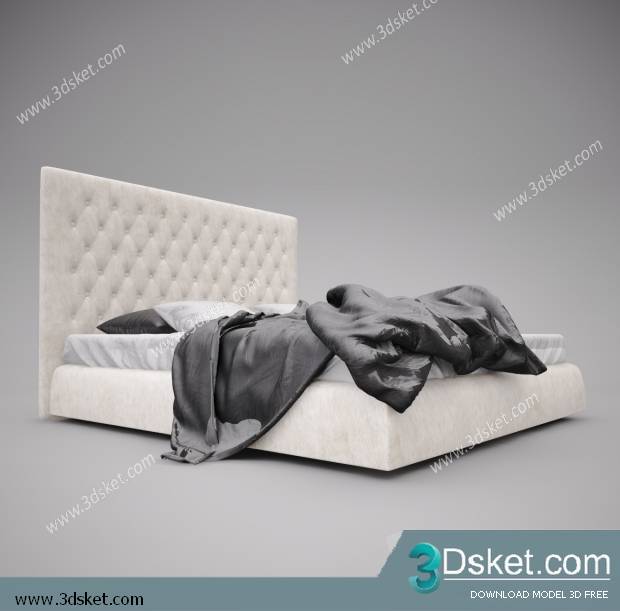 3D Model Bed Free Download Giường 029