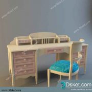 Free Download Table Chair Children 3D Model Bàn Ghế 028