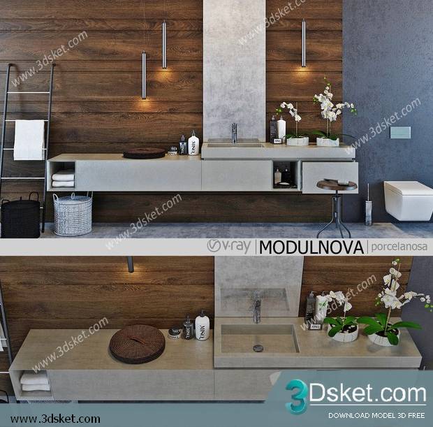 Free Download Bathroom Furniture 3D Model 035