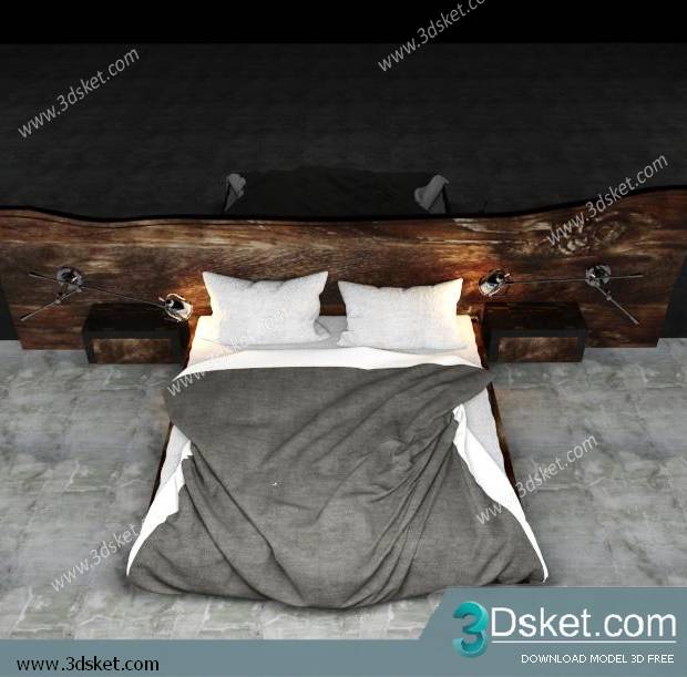 3D Model Bed Free Download Giường 099