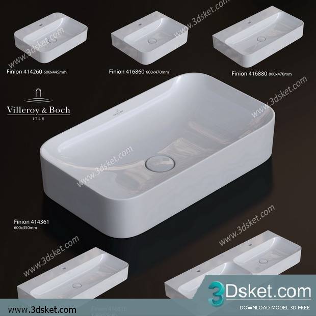 Free Download Wash Basin 3D Model Chậu Rửa Mặt 028