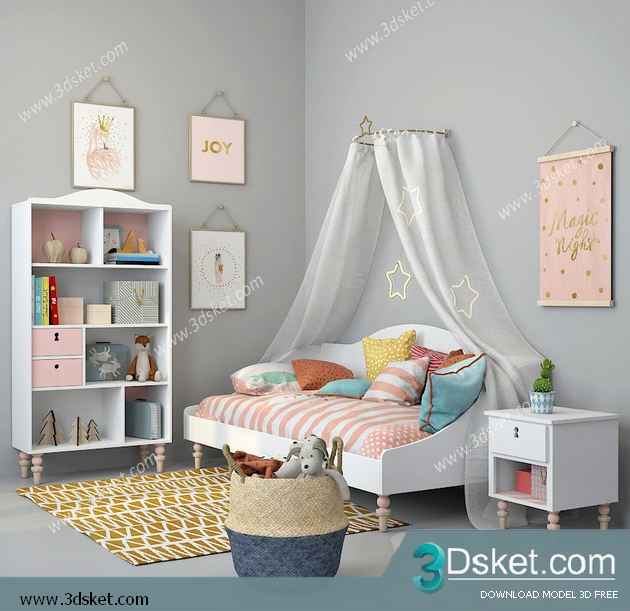 Free Download Furniture set 3D Model 016