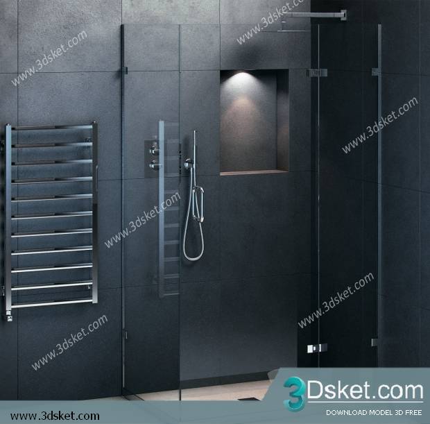 Free Download Shower 3D Model Tắm Đứng 006