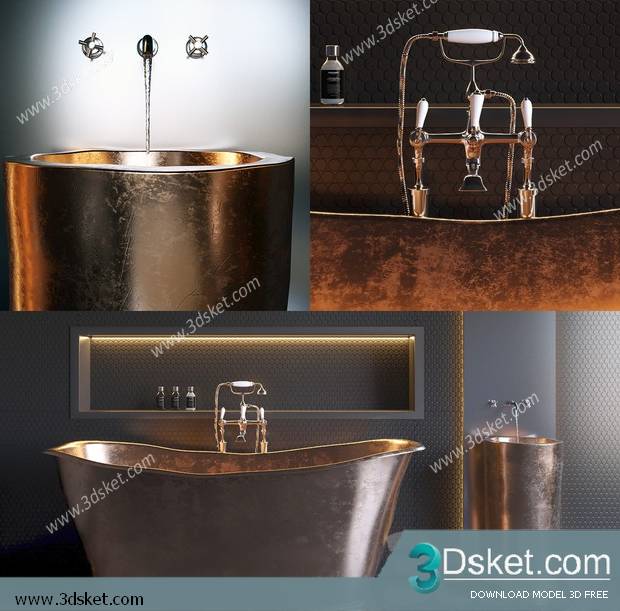 Free Download Bathtub 3D Model Bồn Tắm 027