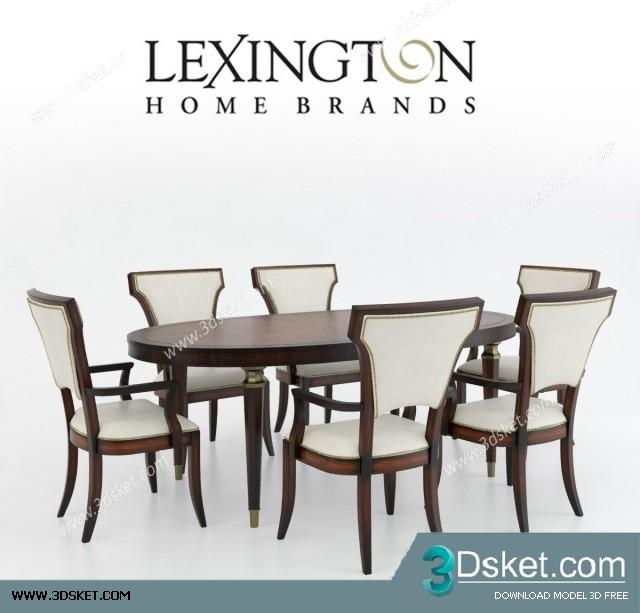 3D Model Table Chair Free Download Bàn ghế 045