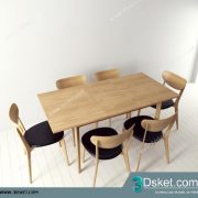 3D Model Table Chair Free Download Bàn ghế 046